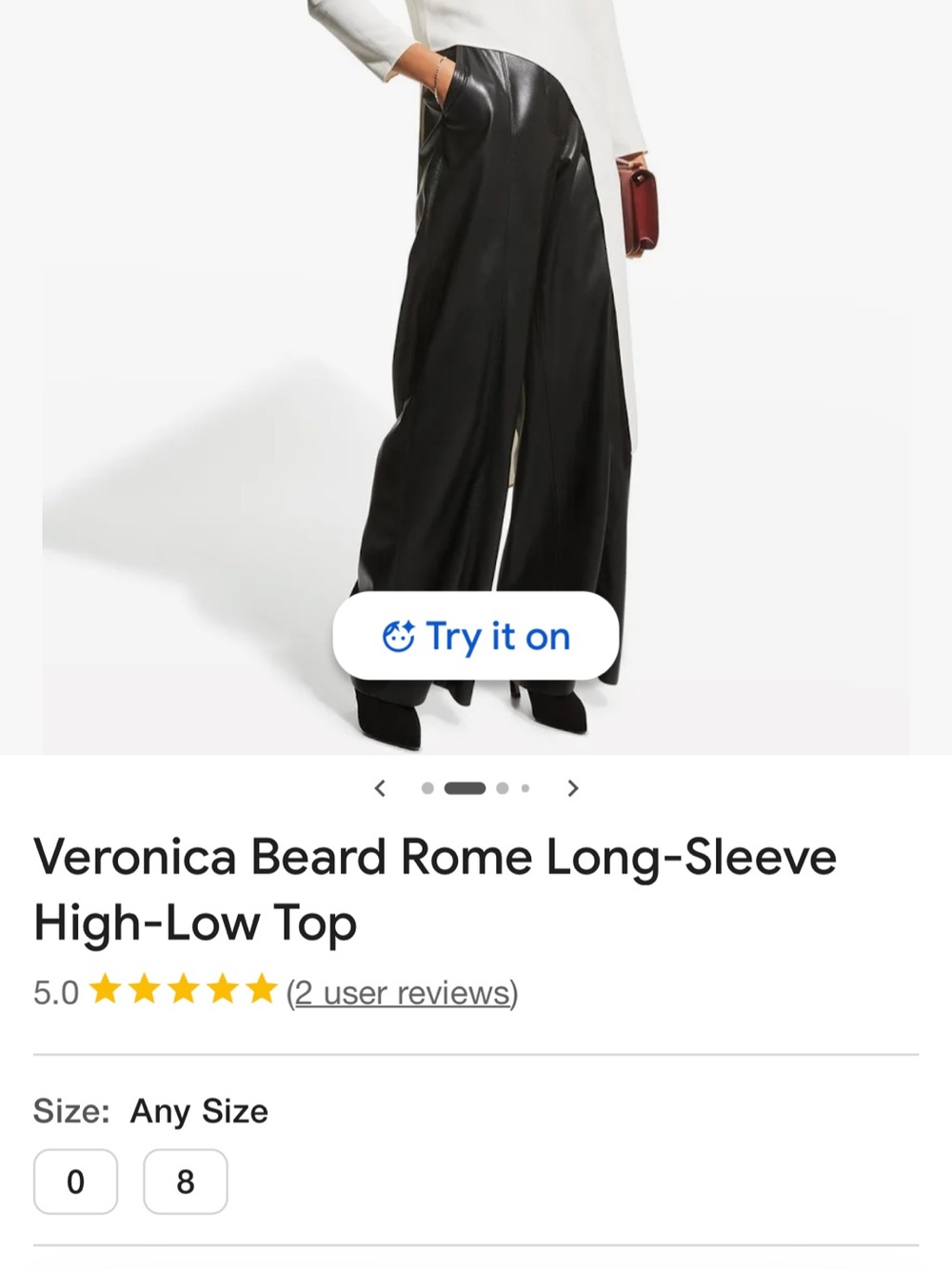 NWT Veronica Beard Rome Top Size 2 off-white